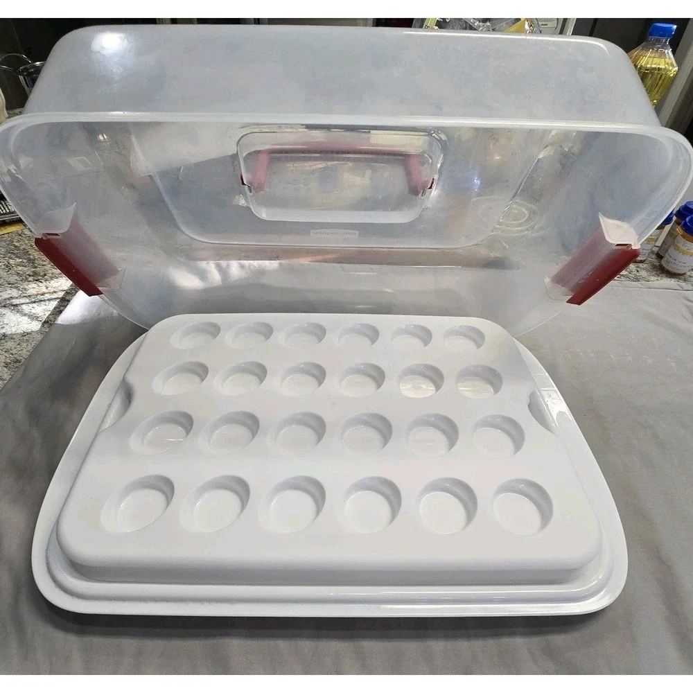 Rubbermaid Cupcake Devil Egg Cake Carrier Red